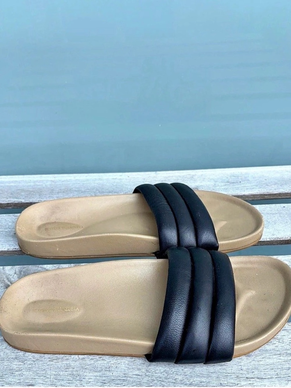 Beatrice Valenzuela Black Classic Sandalia Slides Women's Sandals Size 7